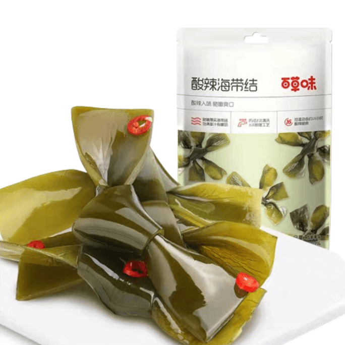 【中國直郵】 百草味 酸辣海帶結200g小包裝即食零食解饞露營