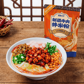 吴佳 新疆拌米粉 牛肉味 360g 【全网吃播同款神仙嗦粉·浓酱裹满Q弹粗粉】