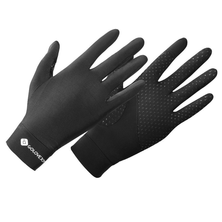 Summer Ice Silk Sunscreen Gloves Ice Feel Breathable Full Finger Anti-slip  Anti-UV Black - Yamibuy.com