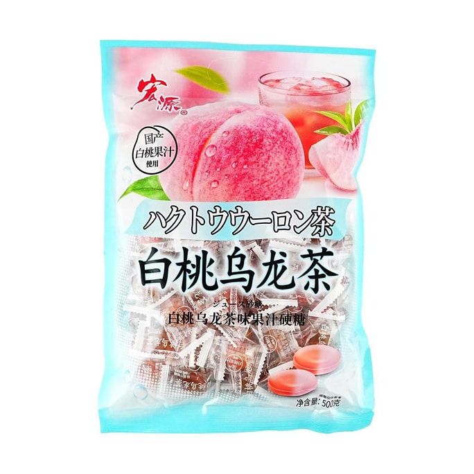 宏源  白桃乌龙茶味果汁硬糖 500g