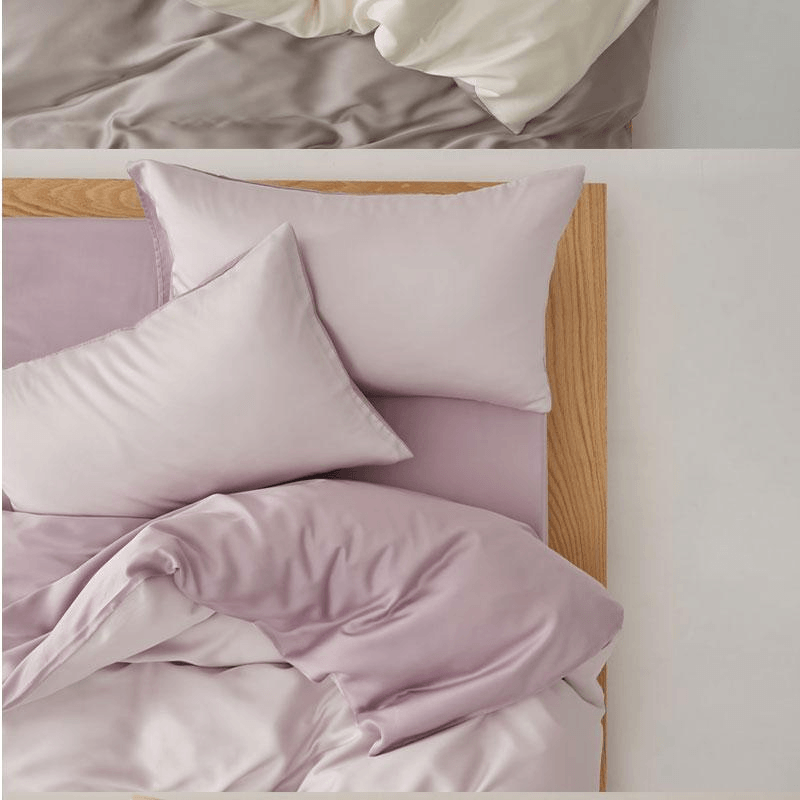 Lullabuy 雲澗絲語天絲素色床上四件套 床品床單被套枕套 秋麥-Double/Queen Size