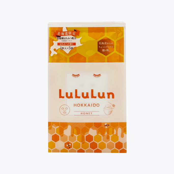 【日本直郵】 日本 LULULUN 北海道椴樹蜂蜜面膜 緊緻彈性 5枚入