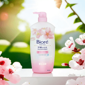 日本KAO花王 BIORE碧柔 净嫩沐浴乳 水润保湿型 玻尿酸精华 浪漫樱花香 1000克大容量