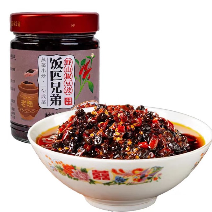 飯匹兄弟 野山椒豆豉 湖南特產 豆豉辣椒醬 拌飯醬 240g