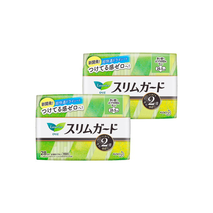 【Value Pack】Slim Guard Heavy Flow Unscented Feminine Period Pads with Wings, Size2 / 205mm, 56ct