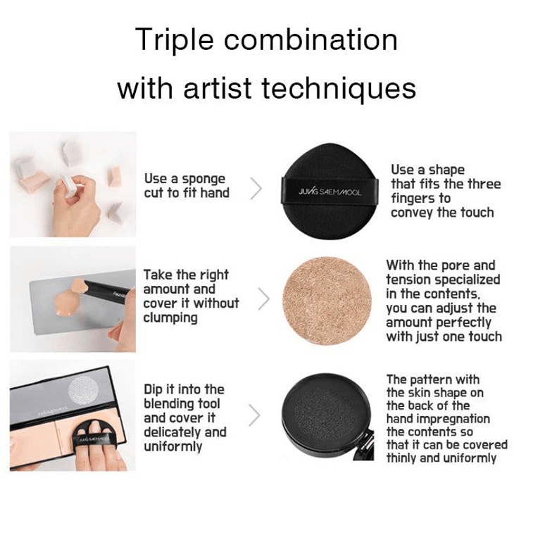 [한국 직배송] 정샘물 마스터레벨 얼티밋 샤인 쿠션 비비크림 건성피부용, 롱래스팅, SPF50+ PA++++ 15g*2 #Y4 샌드 내추럴 컬러 6