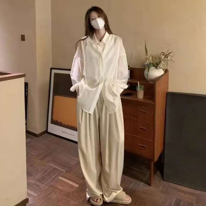 HSPM New Loose Comfortable Casual Pants Champagne L