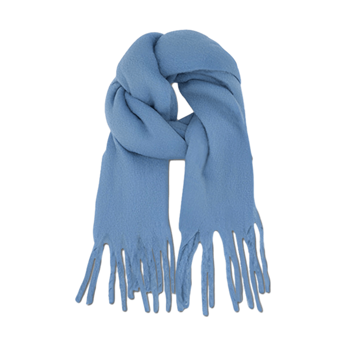 스카프 윈터 넥 워머 에트모스피어 액세서리 솔리드 컬러 스카프 스카이 블루