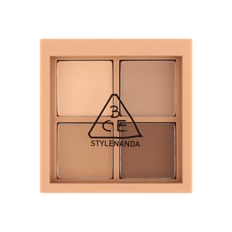 韩国3CE 四色眼影盘 迷你四宫格 裸棕哑光4色 #FLAT CALL燕麦拿铁 日常深邃 消肿的神 5