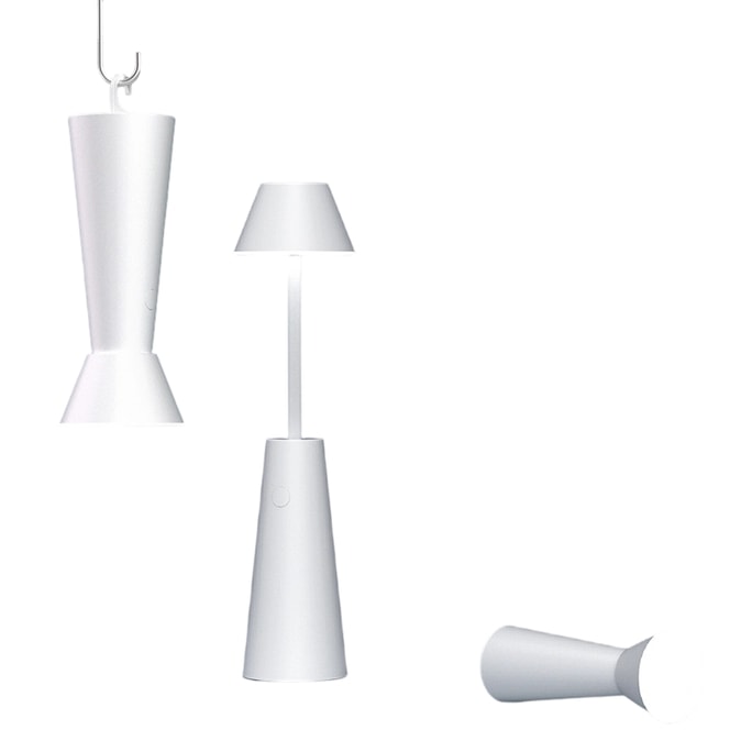 Multifunctional Eye-Care Telescopic Desk Lamp, Bedroom Study Reading Light, Bedside Ambient Night Light, Outdoor Creative Lamp, White 1 Set