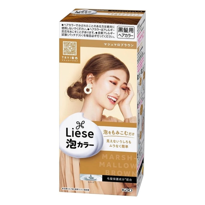 日本 KAO花王 泡沫染发膏 棉花糖棕色 1盒装 100ml