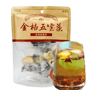 開谷夏暑気払い茶 - 新八宝菊茶、ほのかな酸味と甘い後味、爽やかで癒される（70g）原材料：小青みかん、小金柑、八重咲きの赤いバラ、スイカズラ、杭州白菊、サンザシ、クコの実、桂皮