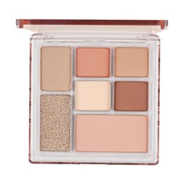 Fun 7-Color Makeup Palette - Versatile Eye Shadow Highlighter and Contour #26 Natural Wood Tones with Rose Milk Coffee