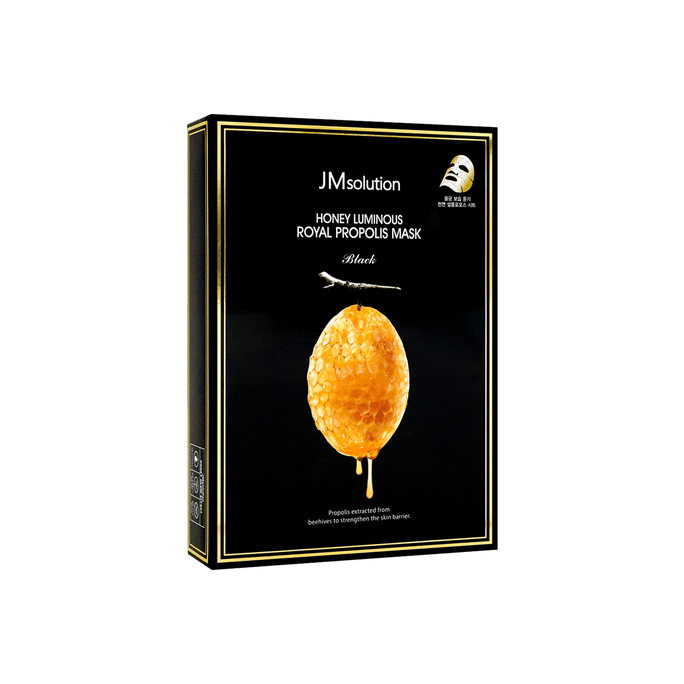 Honey Luminous Royal Propolis Mask, Black, 30ml x 10 Sheets