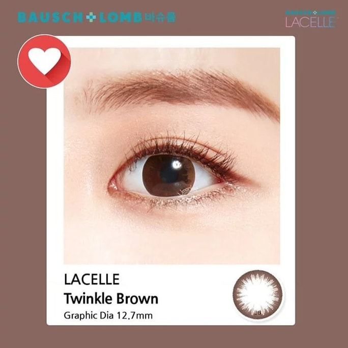 【韓國直郵】日拋 博士倫 Bausch+Lomb LACELLE Twinkle Brown 30片裝 -1.00(100)