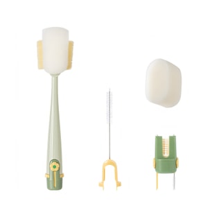 FaSoLa Life 다기능 5-in-1 컵 브러시 몰리 그린/피스 컵 세척 아티팩트 보온병 컵 뚜껑 브러시 병 세척 브러시