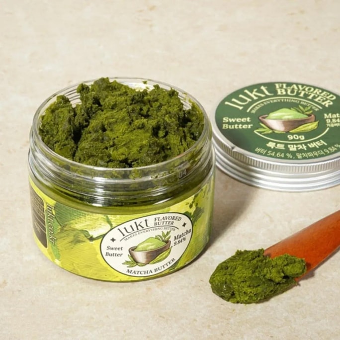 말차 버터 - 프랑스산 녹차 스프레드, 3.17oz (약 94g) 【빵, 요거트, 베이킹용】