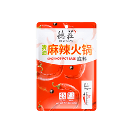 【重庆风味】德庄 清油麻辣火锅底料 52°高辣 220g