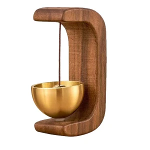 Magnetic Door Wind Chime Door Entry Reminder Bell Hanging Decoration - Walnut Wood 1Pc