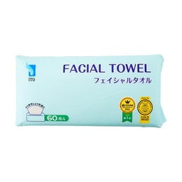 日本ITO艾特柔 一次性洗脸巾 擦脸巾加厚装 棉柔巾抽取式 干湿两用 60片