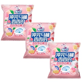 토끼의 힘 향기로운 블루 버블 화장실 탈취 [변기 세정제 오래 지속되는 신선한 향기 마트 동일 상품] 얼룩 제거 클리너 변기 세정제 백도 복숭아 향 50g 3개입