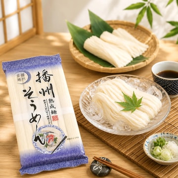 Banshu Somen Noodles, 4 Bundles, 12.69 oz【Japanese Thin Wheat Noodles】