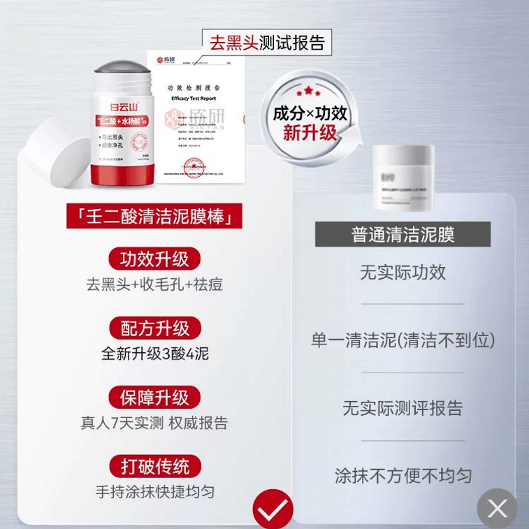 広州白雲山アゼライン酸クレンジングマッドマスクスティック：アゼライン酸＋サリチル酸の二重効果で毛穴を開き引き締めます。李若彤のお気に入り。40g/ボトル 5