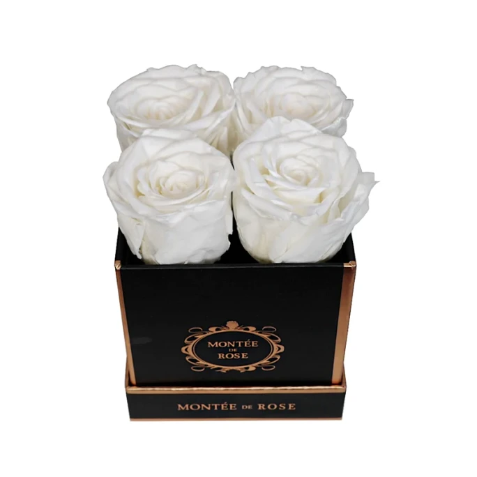 Black Small Square Everlasting Rose