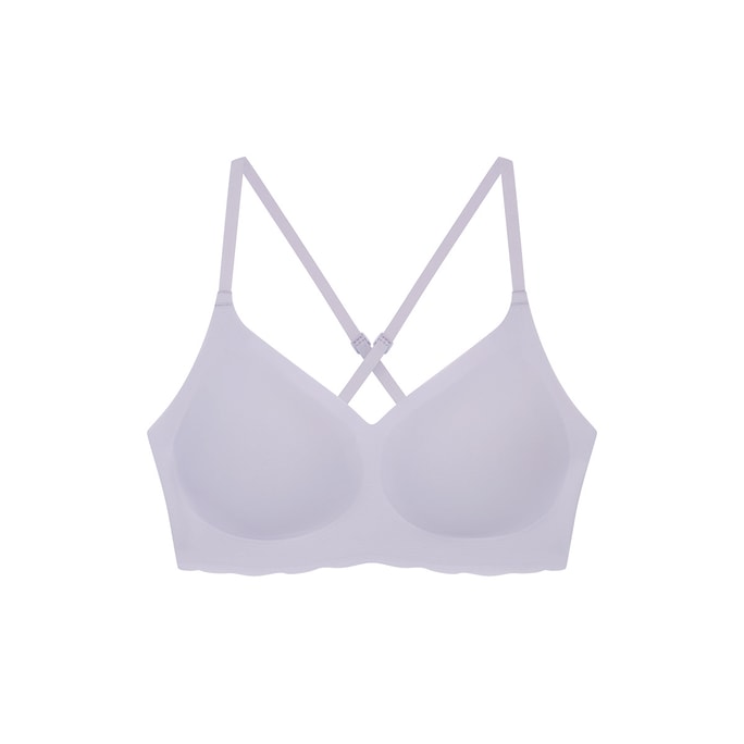 One size Comfortable and traceless Beautifying the Back Soft Support Vest Bra-Purple-One Size