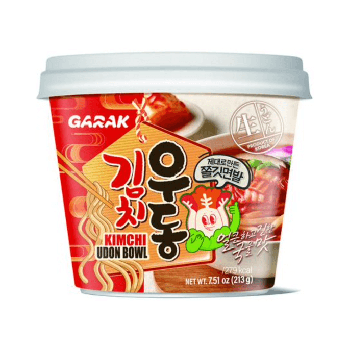한국식 가락 김치 우동 그릇 - 두껍고 쫄깃한 우동 7.58온스