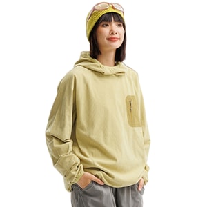【中国直送】HSPM アーバンアウトドア軽量フード付き速乾抗菌通気性機能性登山用スウェットシャツ、チャイブイエロー、サイズS、1枚