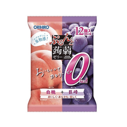 【日本直邮】ORIHIRO立喜乐 白桃葡萄蒟蒻果冻12个/袋 0卡路里低卡零卡健康果汁果冻