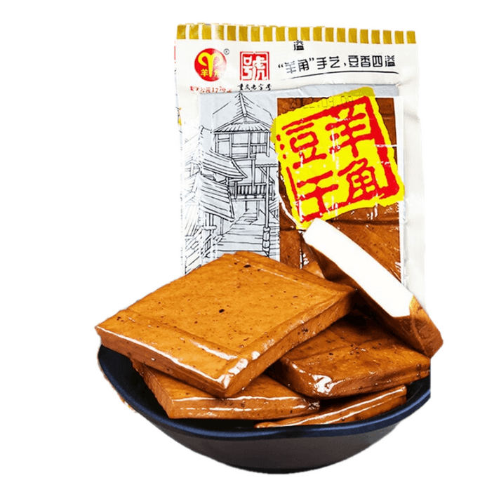 【中国直邮】 羊角 豆干五香味160g  火锅豆干开袋即食凉拌炒菜重庆非遗老字号