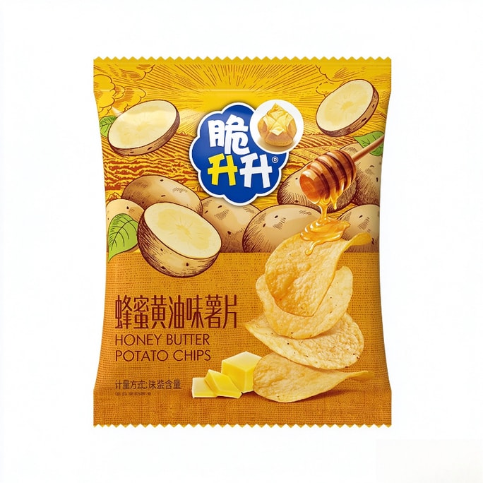 바삭한 감자칩, 허니버터맛, 진한 꿀 향, 달콤하고 고소함. 4봉, 봉당 16g