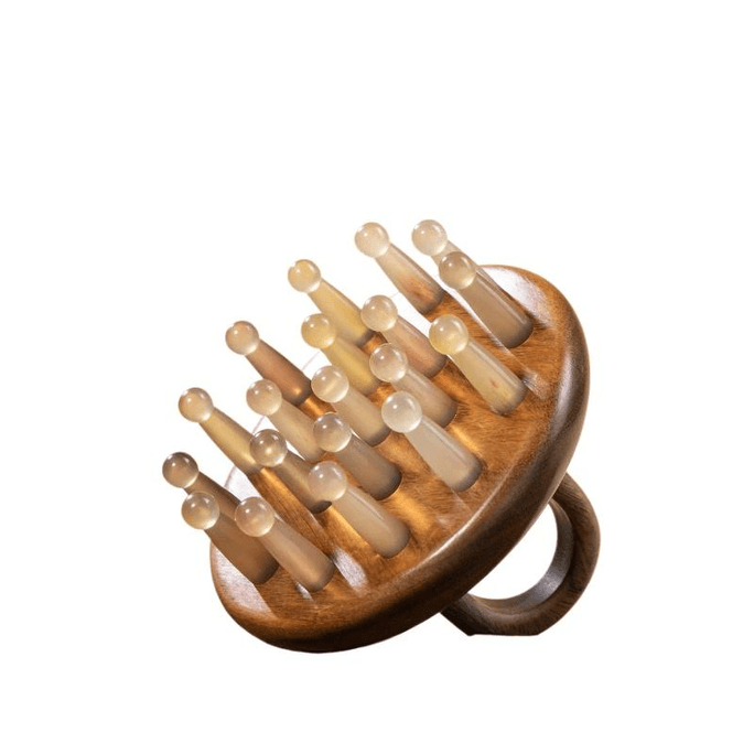 Sheep Horn Scalp Massage Comb, Sheep Horn 19 Teeth, 1 piece