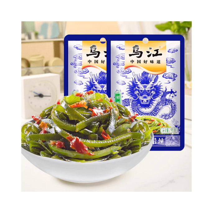 【中國直郵】 烏江 海帶絲涼拌海味即食佐餐下飯菜鹹菜醬醃菜泡菜澇陵特產榨菜50g*2袋