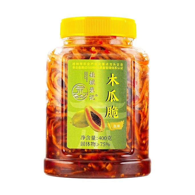 桂城荣记 木瓜脆 木瓜丝 微辣  400g【酱菜咸菜榨菜】【配粥配饭】【广西特产】
