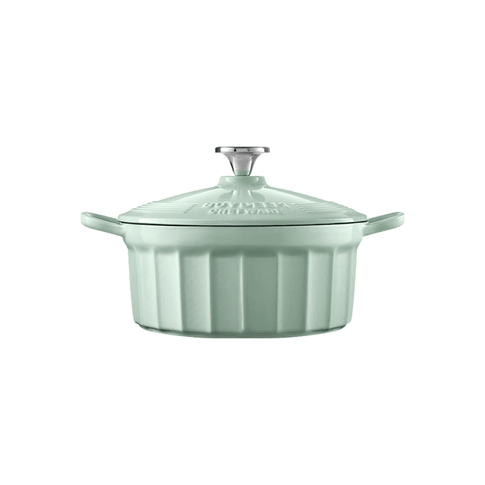 Enameled Cast Iron Dutch Oven Pot with Stylish Cupcake Design 3 Quart CP521 Mint Green