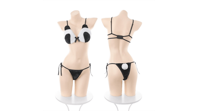 Cute plush panda sexy three-point suit sexy lingerie pure desire bra  panties temptation - Yami.com