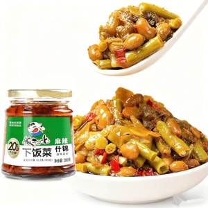 Banquet-ready sour long beans, ready-to-eat side dish, stir-fried shiitake mushrooms, enoki mushrooms, bamboo shoots, assorted spicy pickles, congee accompaniment, 1 bottle 280g