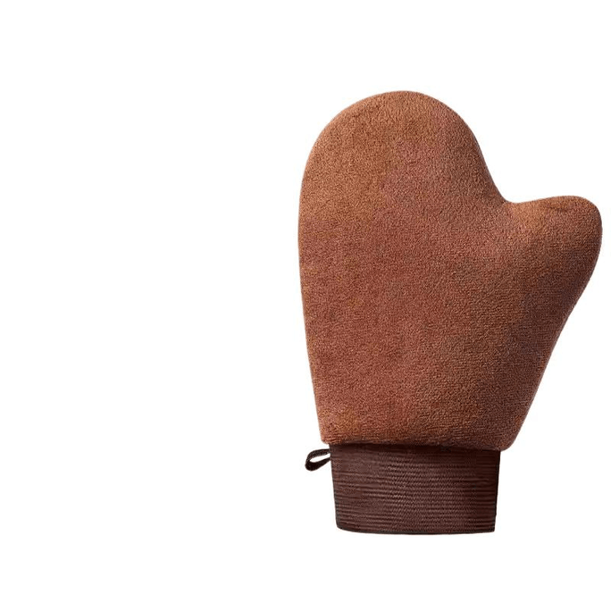 【中国直邮】快速涂抹身体乳手套涂抹神器素颜霜润肤油按摩油懒人护肤植绒手套 橘色*1件