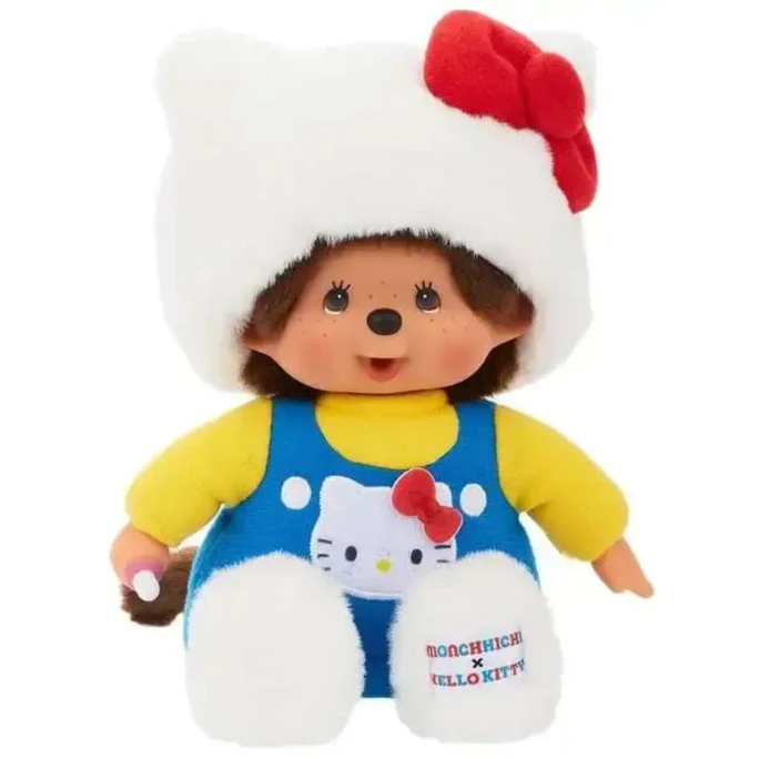 Monchhichi x Hello Kitty Limited Plush Doll Collectible S Size 7.9 Inch