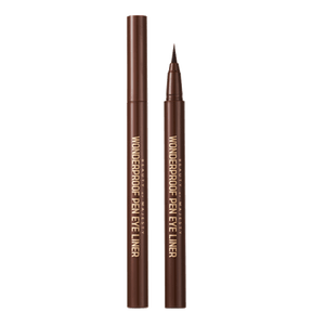 코리안봄 원더풀 리퀴드 아이라이너 펜 #03 연한 브라운 워터프루프, 슬림, 벗겨짐 없음, 방부제 없음, 자극 없음, 투명 아이라이너 그리기 가능 0.5g