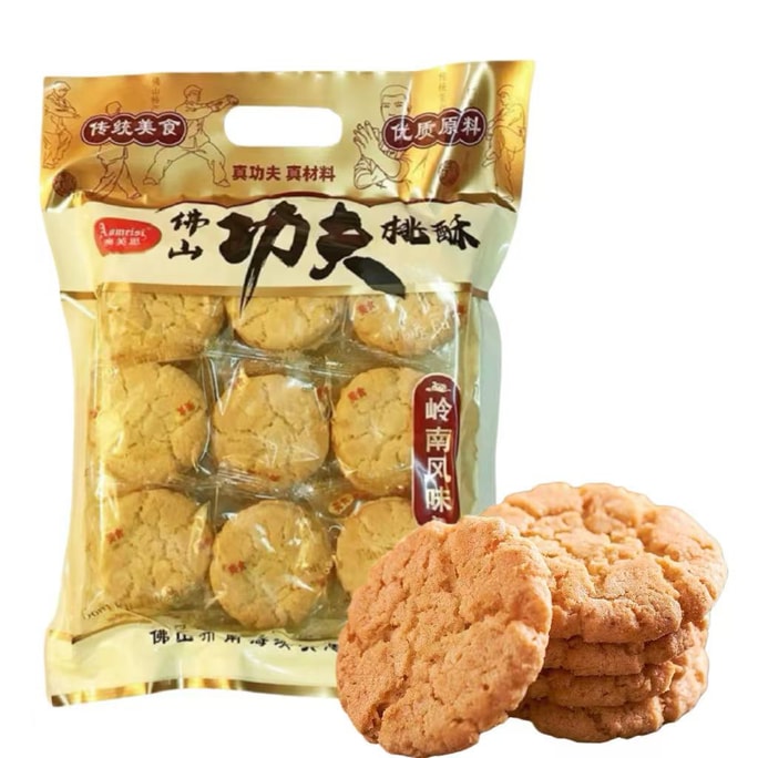 아오메이시 포산 특선 쿵푸 복숭아 크리스프, 오리지널 맛, 개별 포장, 수제, 간식, 아침 식사, 티타임에 딱!, 400g