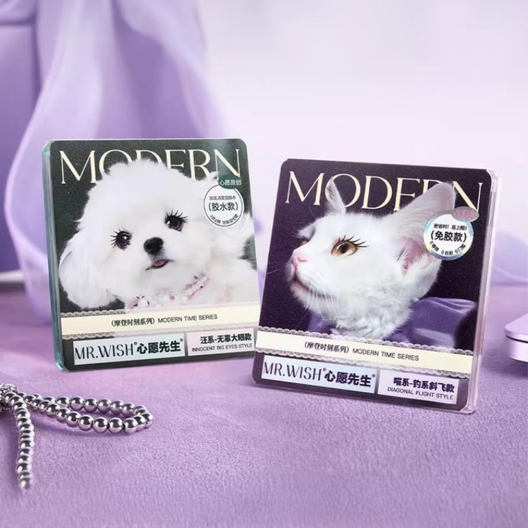 MR.WISH Modern Time Series Glue-Free False Eyelashes #Diagonal Flight Style 48 clusters/box 5