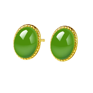 Palace Shangxin Hotan Jade Jade Earrings Female Sterling Silver Natural Winter Earrings Jade Spring Water 9 * 7mm