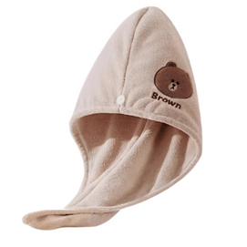Dry Hair Cap for Women Head Wrap Towel Ultra-Absorbent Thickened Quick-Dry Towel Light brown1 Piece