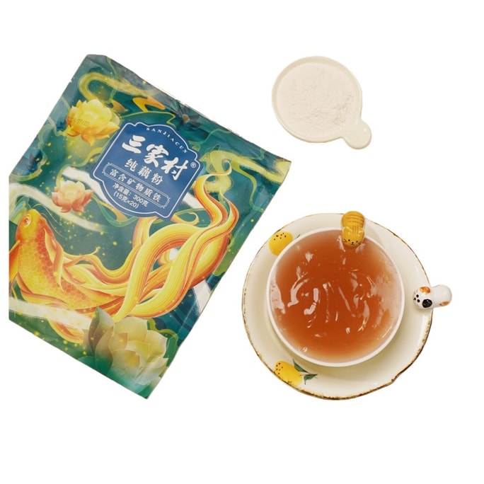 [중국 직배송] 산가촌 무설탕 순수 연근가루, 정통 서호산, 위장 건강 및 영양 아침 식사, 임산부 및 산후 여성에게 적합, 공식 플래그십 스토어, 300g