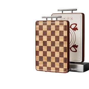 Konka Household Antibacterial And Mildew Proof Ebony Checkerboard Double-Sided Fruit Chopping Board One 38 * 26 * 2cm