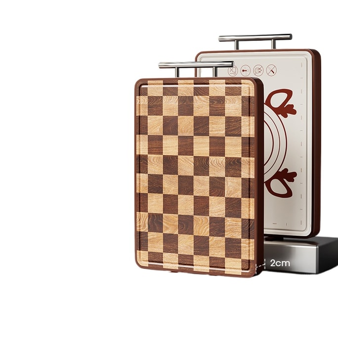Konka Household Antibacterial And Mildew Proof Ebony Checkerboard Double-Sided Fruit Chopping Board One 38 * 26 * 2cm